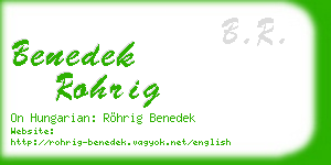 benedek rohrig business card