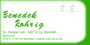 benedek rohrig business card